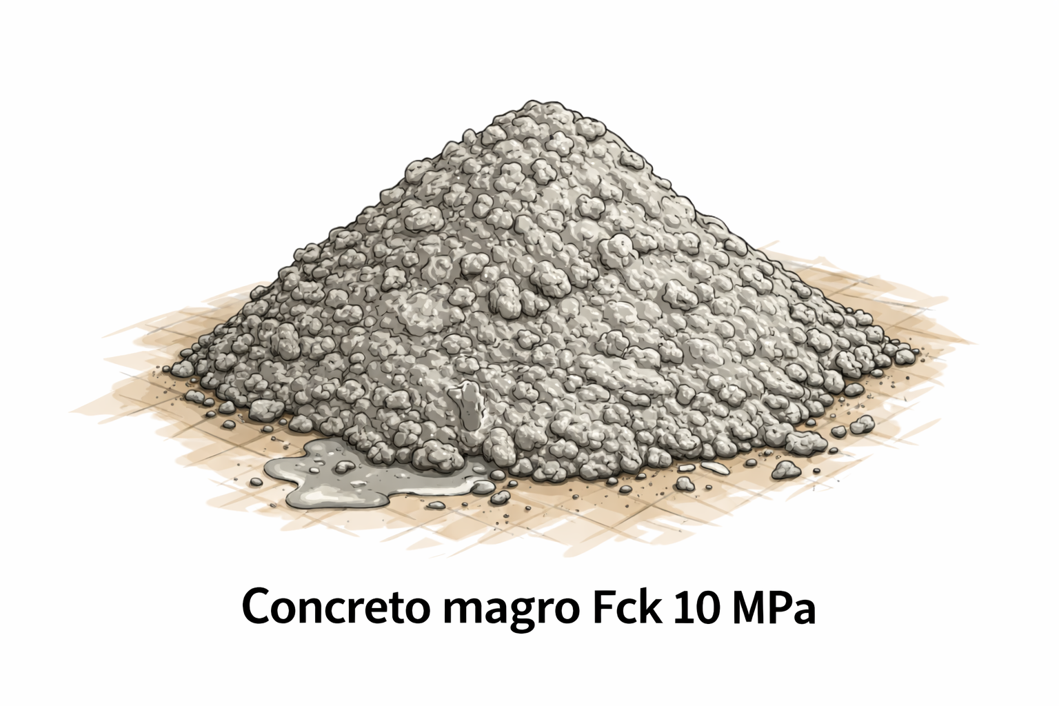 Concreto magro fck 10 MPa